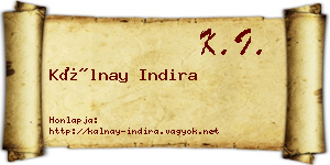 Kálnay Indira névjegykártya